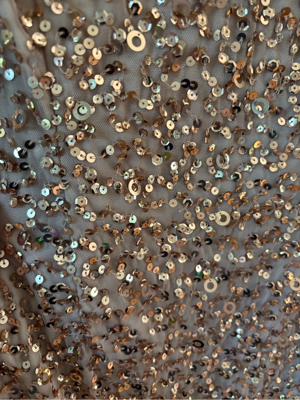 Adrianna Papell Gold Sequin Short Sleeve Sheath Mini Dress - Picture 6 of 7